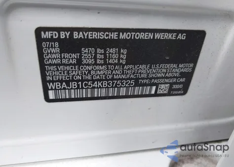 2019 BMW 530E xDrive Iperformance z USA, uszkodzony, nr VIN WBAJB1C54KB375325